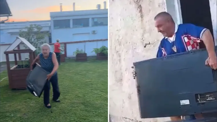 Baka zafitiljila televizor u dvori&scaron;te zbog vatrenih: 'Evo ti 3-0 - bacaj' I nije jedina!