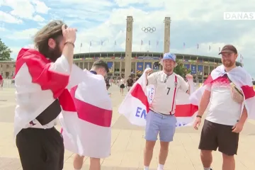 Od ranih popodnevnih sati navijači se okupljaju uoči Olimpijskog stadiona u Berlinu