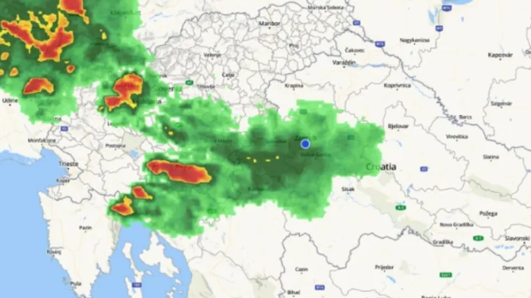 Nevrijeme se kreće iznad Hrvatske! U Sloveniji padala tuča