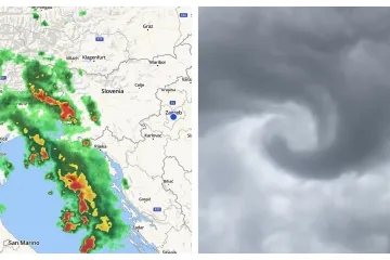 Radarske snimke pokazuju kretanje oluje, bit će žestoko. Pogledajte fascinantni vrtlog u Istri