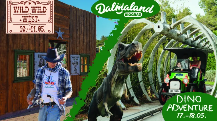 U svibnju vas čeka zabava na Divljem zapadu ili u Jurskom svijetu, a potom i spektakl smijeha!
