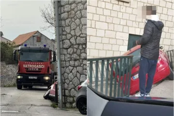 Automobil pao na igrali&scaron;te stare &scaron;kole u Župi dubrovačkoj, pogledajte fotografije