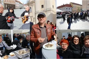 Veliki petak u Čakovcu - podijeljeno 1.000 porcija ribica, Franjevački trg pun ljudi