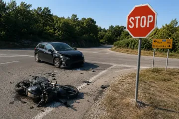 Na Krku te&scaron;ko ozlijeđen motociklist (22), za sve je kriv mladi vozač auta (19): Napravio je neoprostivu gre&scaron;ku!
