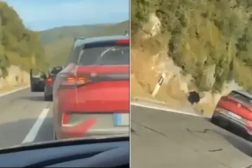 Snimka &scaron;okirala Hrvatsku! Kod Labina otvorio prtljažnik i krenuo na drugog vozača. Ovaj stisnuo gas i oborio ga na kolnik!