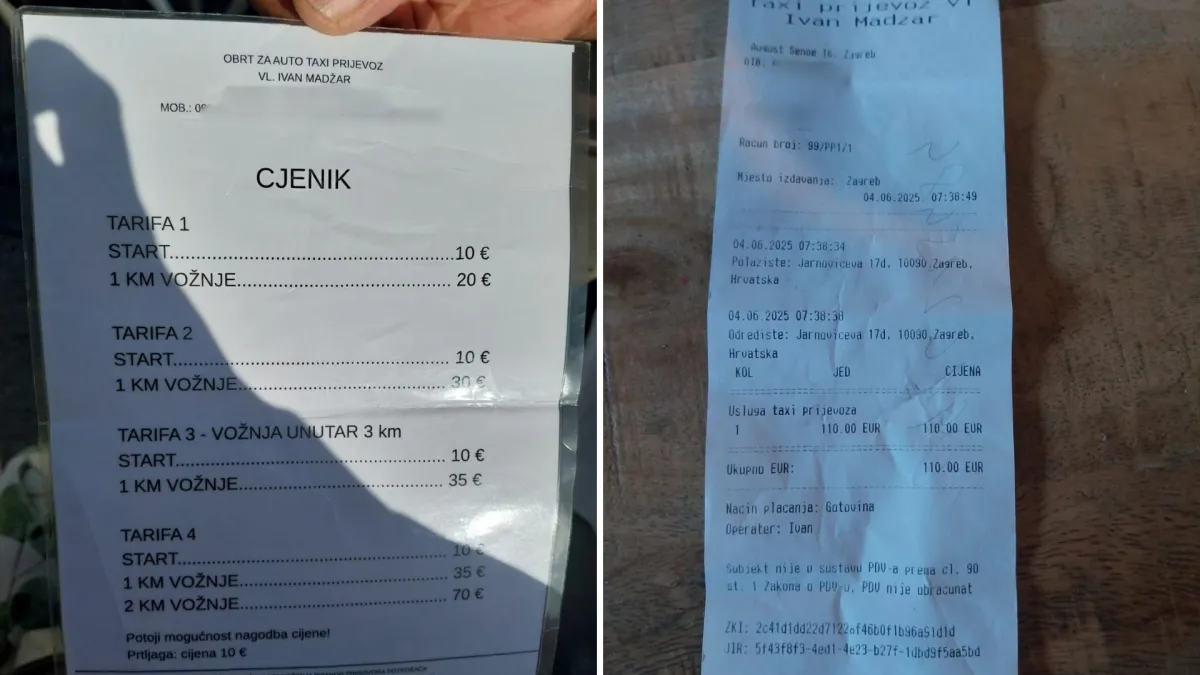 Taksist iz Zagreba naplatio 110 eura za 7 kilometara: 'Prava cijena je 250-300 eura!'