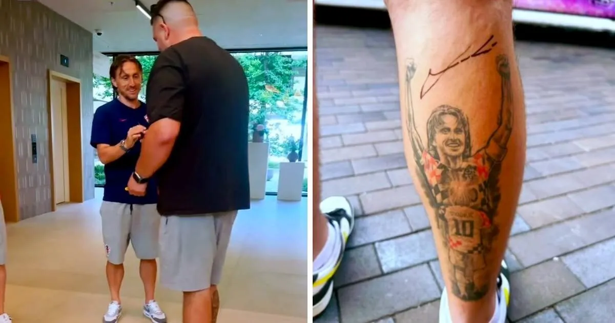 Modrić u Osijeku sreo navijača s vrlo zanimljivom tetovažom: 'Kad si to napravio?'