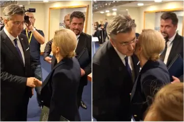 Poljupci u Pragu: Pogledajte bliski susret Kolinde Grabar Kitarović i Andreja Plenkovića