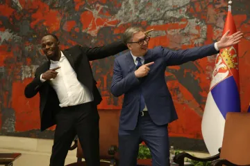 Sastali se Aleksandar Vučić i Usain Bolt, fotografije su hit: 'To majka jednom rodi'