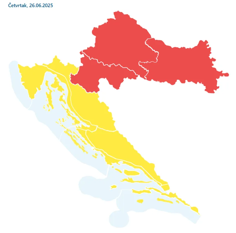 Za ovo sutra niste spremni! Upaljen crveni meteoalarm za 3 regije, evo gdje će biti nepodnošljivo