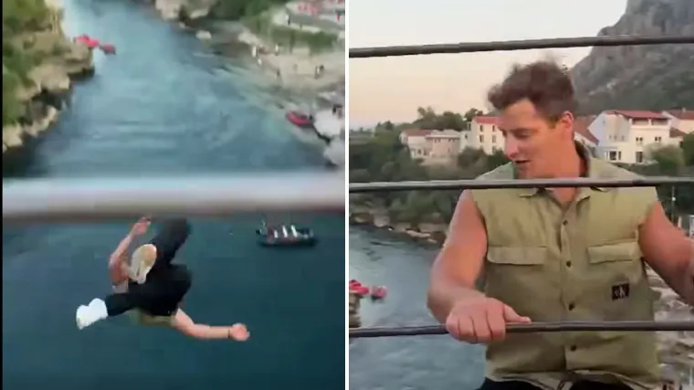 Pojavio se video suludog skoka u Mostaru iz drugog kuta: 'A pio je cijeli dan, mogao je ubit djecu'