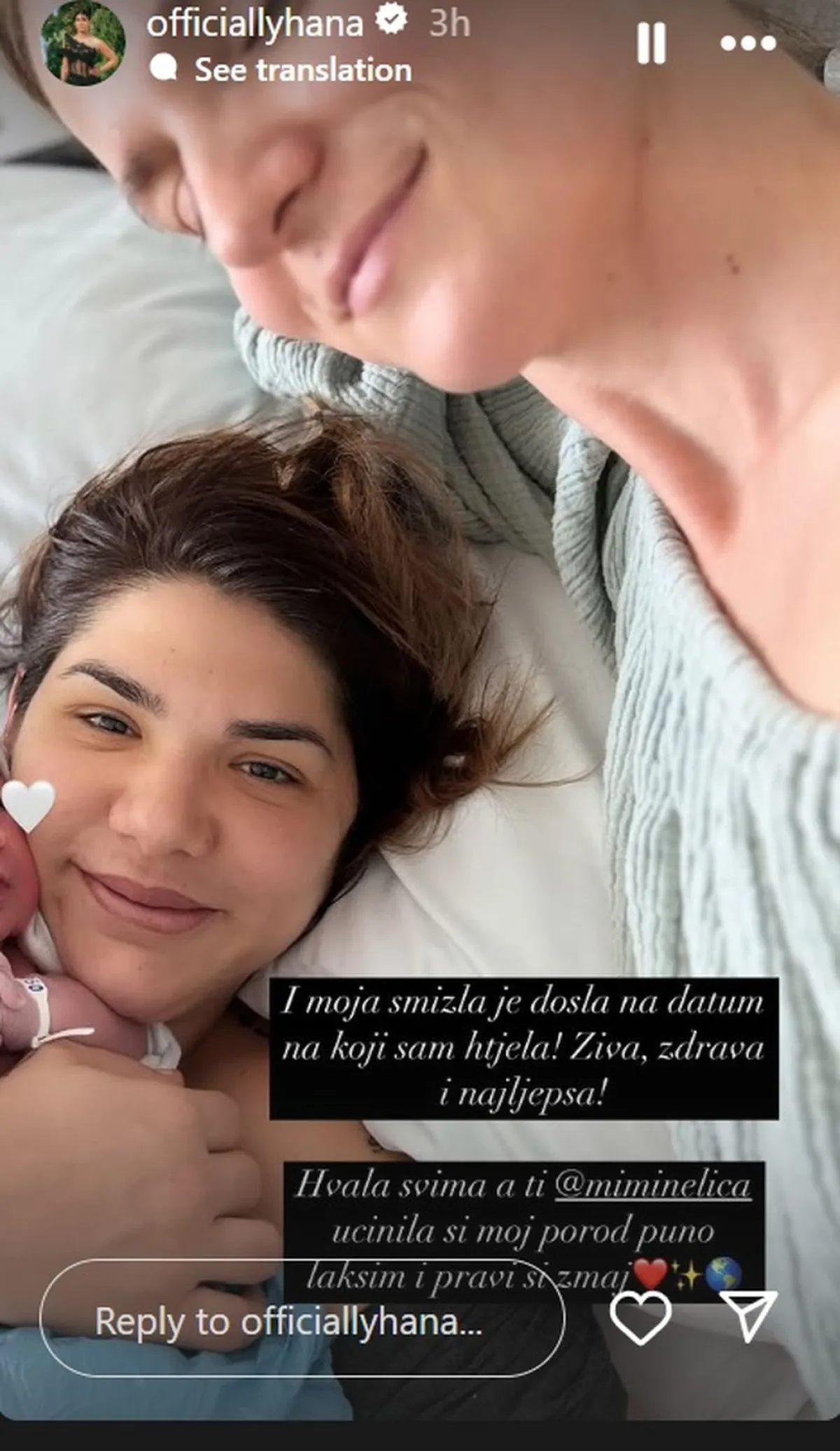 Hrvatska pjevačica Hana Mašić rodila je devojčicu: 'Biti mama je nešto najljepše?'