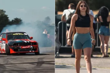 Dok su automobili plesali po asfaltu, svi su krajičkom oka gledali ljepoticu u kratkim hlačama