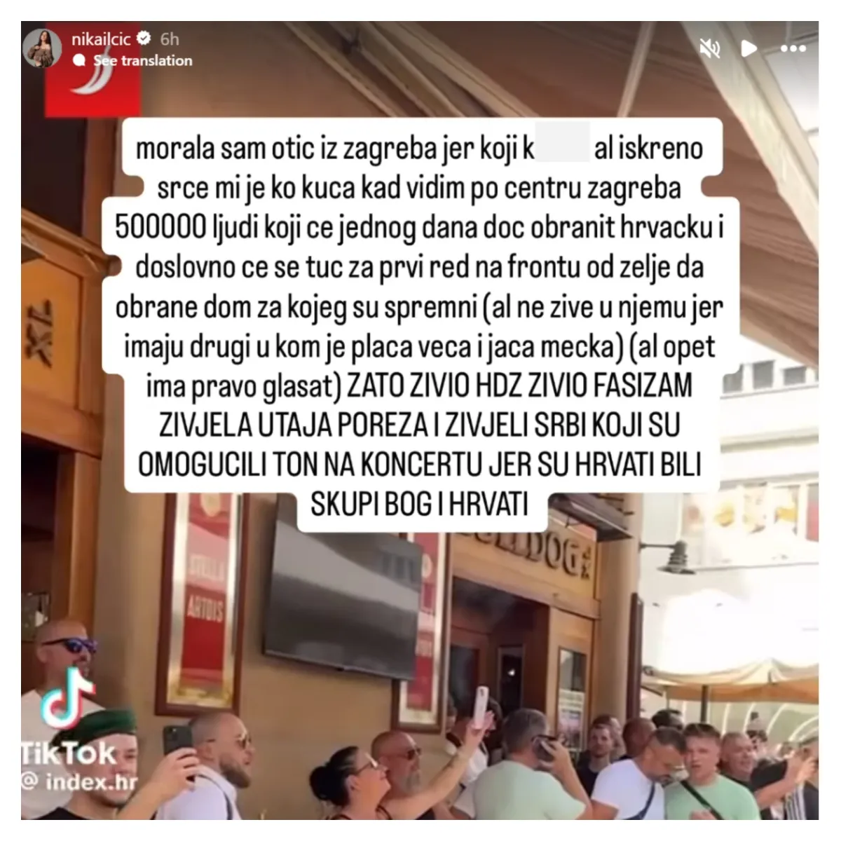 Hrvatska influencerica napustila Zagreb pred Thompsonov koncert i izazvala buru izjavom: 'Živjeli Srbi'