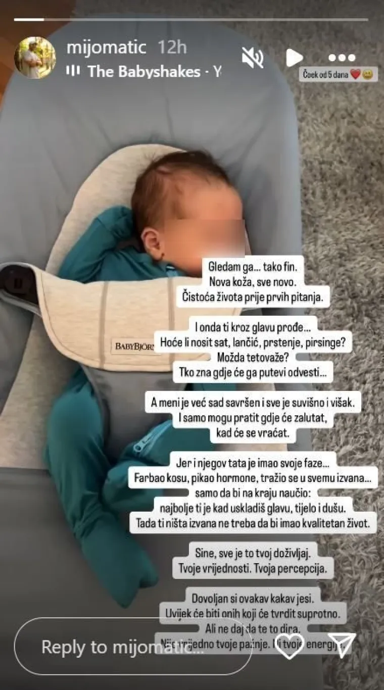 'Meni je već sada savršen': Mijo Matić dirnuo sve objavom o prvim danima sa sinom