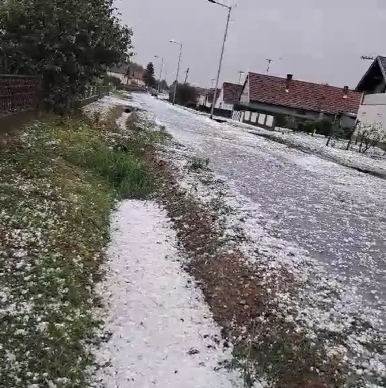 Našice pod udarom tuče, zrna veličine oraha, snimke su nevjerojatne!