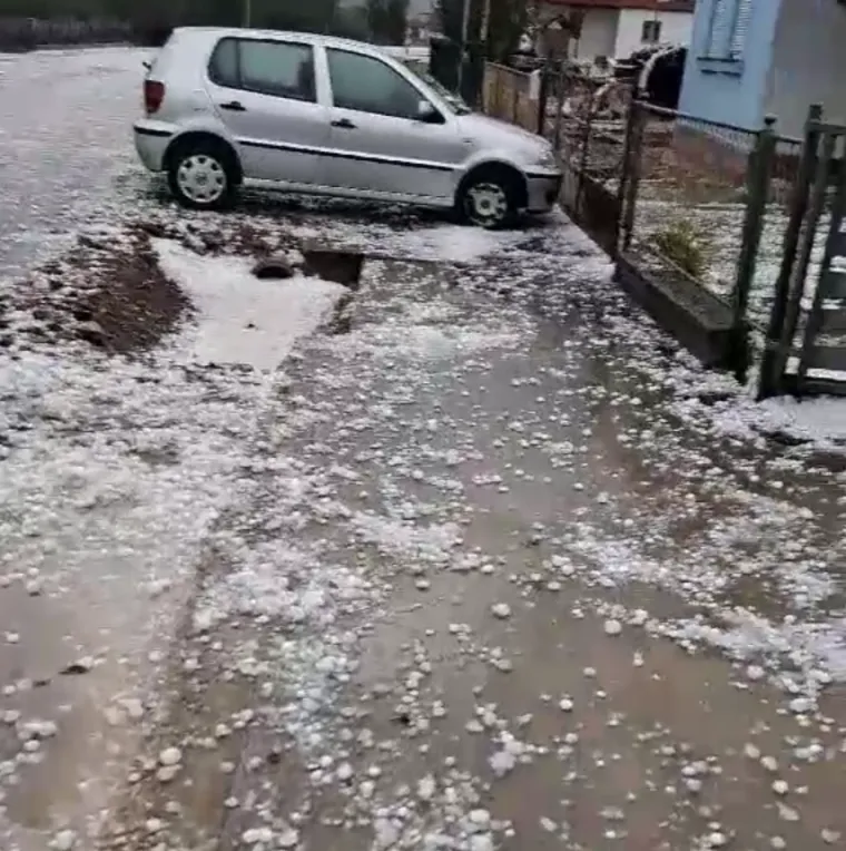 Našice pod udarom tuče, zrna veličine oraha, snimke su nevjerojatne!