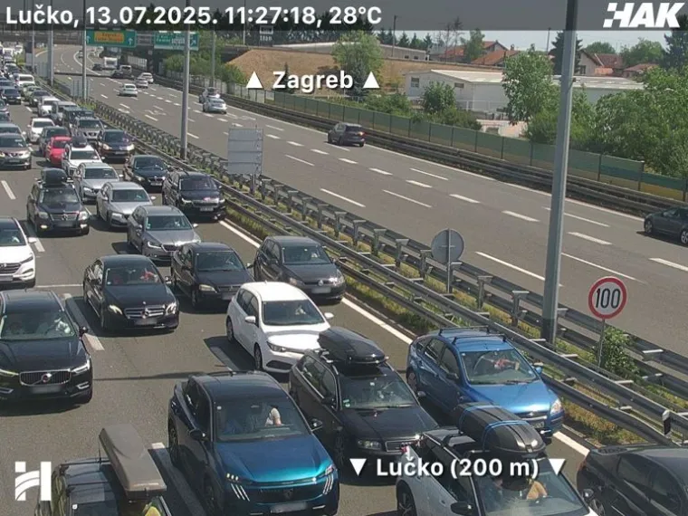 Kilometarska kolona na autocesti A2: Gužva je i na Lučkom