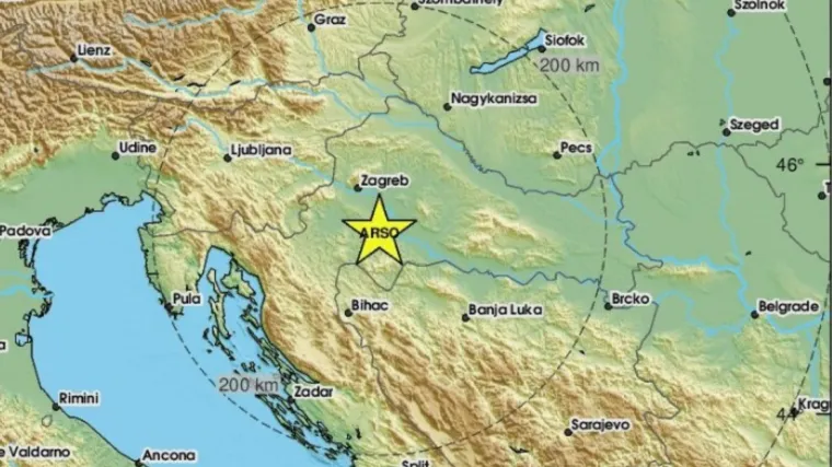Potres jutros pogodio središnju Hrvatsku: 'Poprilično je zatreslo'