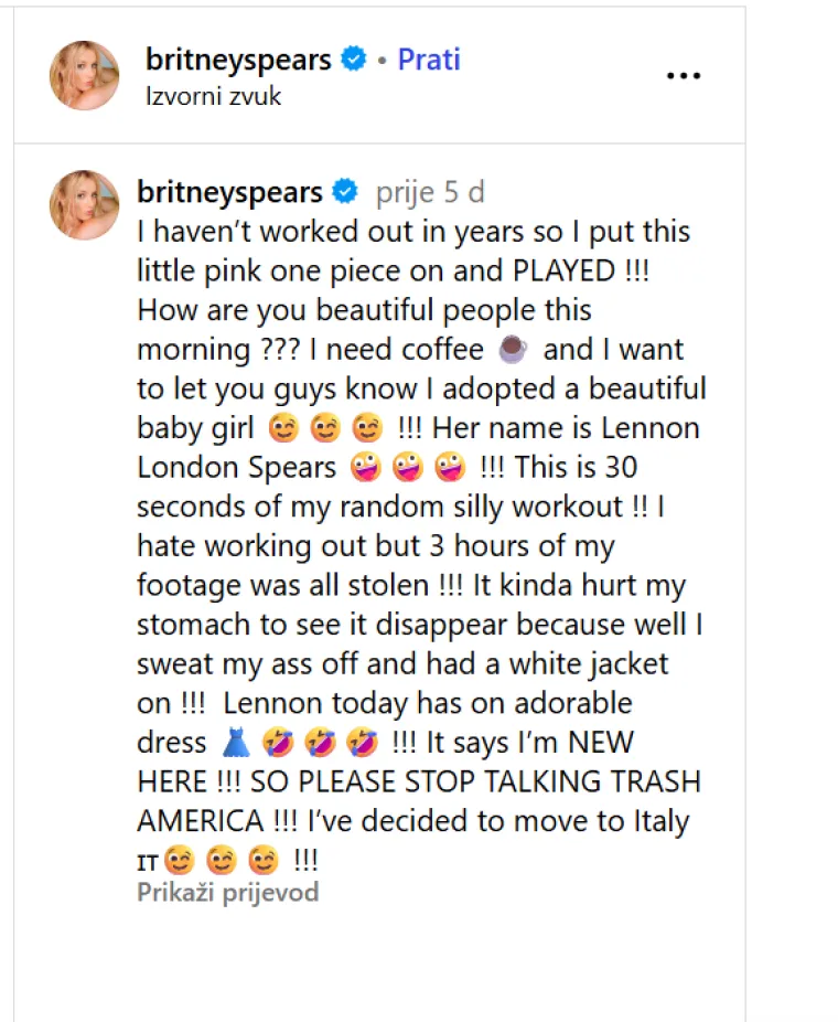 Britney Spears posvojila djevojčicu? Objavom izazvala veliku buru