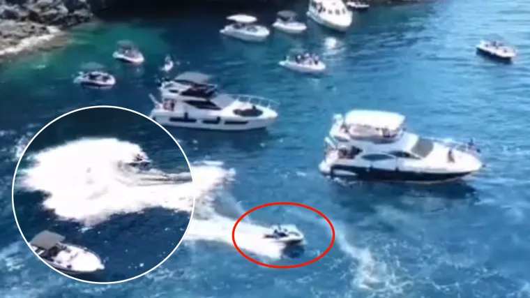 Kaos na moru! Divljak na jet skiju zalijetao se među plovila i ljude kod Koločepa, pogledajte snimku