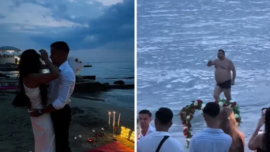 Romantičan trenutak na plaži postao je još bolji kad se u kadru pojavio on: Gol do pasa uljepšao zaruke