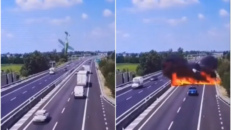 Avion se srušio nasred autoceste, poginulo dvoje ljudi: Snimka je zastrašujuća!