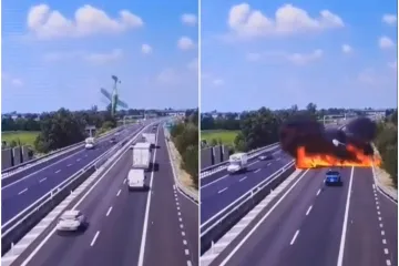 Avion se srušio nasred autoceste, poginulo dvoje ljudi: Snimka je zastrašujuća!