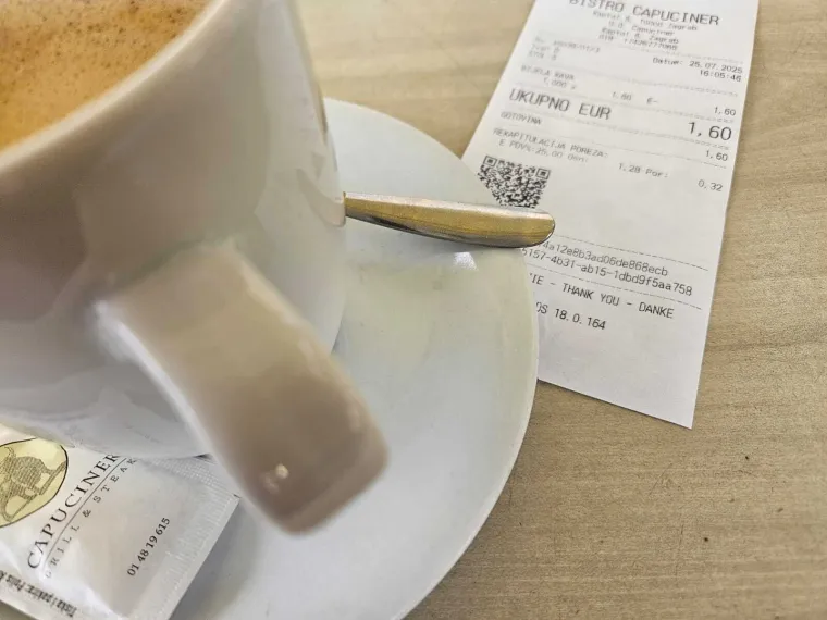 Dobili smo račun za bijelu kavu iz centra Zagreba: 'Je li ovo moguće?!'