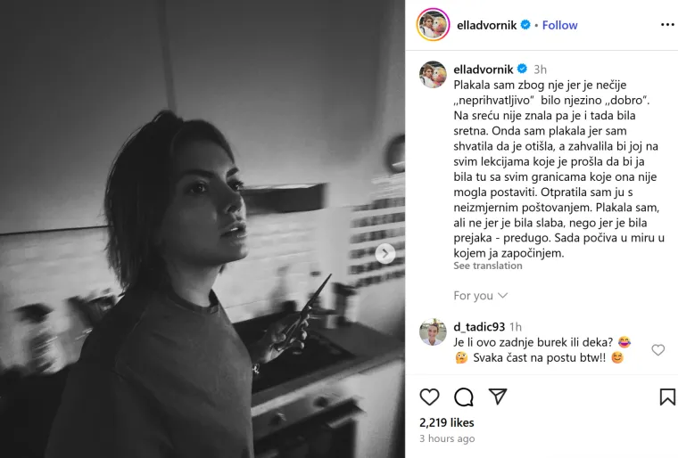Ella progovorila o velikim promjenama: 'Plakala sam zbog nje, sada počiva u miru'