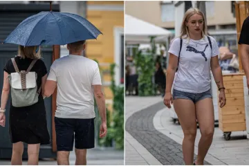Ni nevrijeme nije zaustavilo ljepoticu: Pokazala duge noge dok drugi bježe pod kišobrane