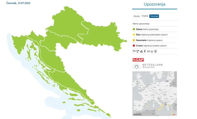 Karta Hrvatske koju dugo nismo vidjeli. Meteorolog otkrio kakvo nas vrijeme čeka