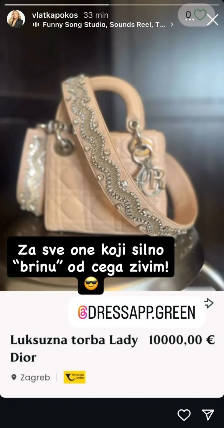 Vlatka pokazala torbu od 10.000 eura i poručila: 'Za sve one koji silno brinu od čega živim'
