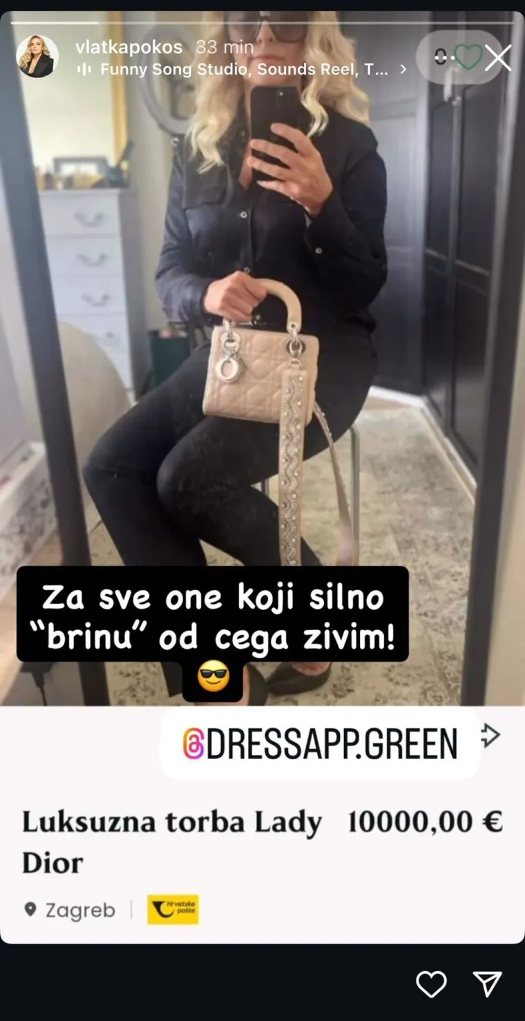 Vlatka pokazala torbu od 10.000 eura i poručila: 'Za sve one koji silno brinu od čega živim'
