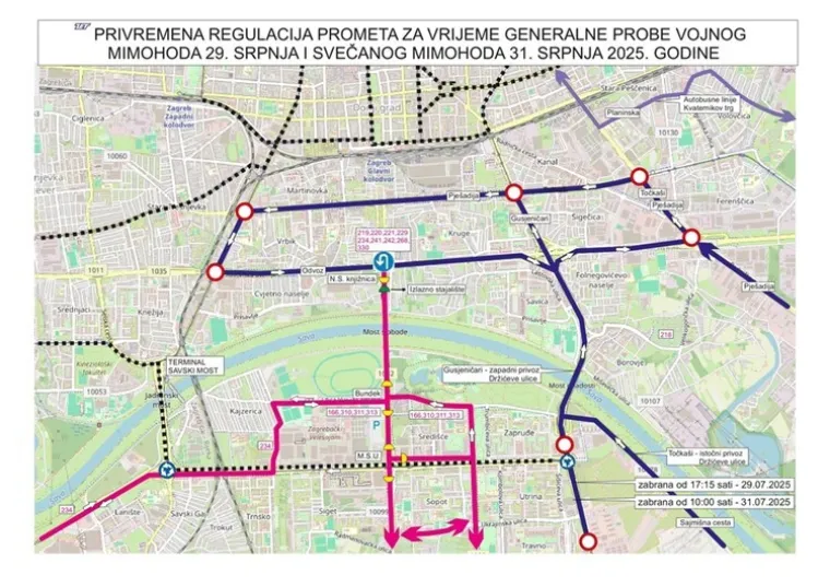 Zagreb pod posebnim mjerama, pogledajte karte: Zatvaraju ceste, staju brojni tramvaji i autobusi