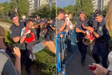 Incident u Vukovarskoj! Aktivisti u bijelim majicama s crvenim mrljama htjeli prekinuti mimohod: Imamo snimku