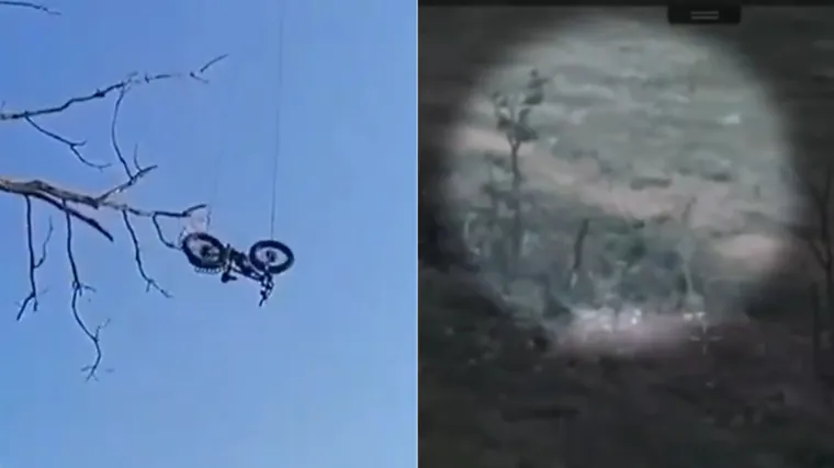 Zapanjujuća snimka: Vojnik na biciklu pobjegao Rusima, pomoć mu je stigla s neba