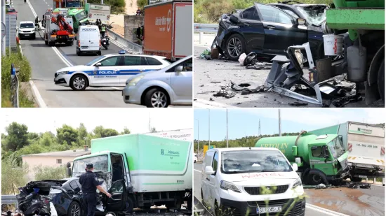 Stravičan lančani sudar u Šibeniku: Poginula jedna osoba, očevid je u tijeku