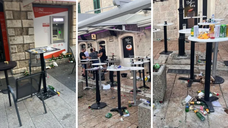 Centar Sinja prekriven smećem: Nakon zagrijavanja pred koncert, posjetitelji iza sebe ostavili nered