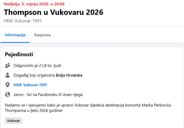 Sprema se Thompsonov koncert u gradu heroju? Tisuće zainteresiranih, reakcije preplavile mreže