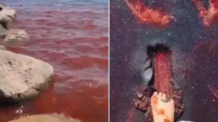 Pocrvenjelo jezero po kojem je hodao Isus, pogledajte nadrealnu snimku: 'Ovo je znak'