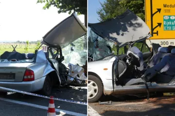 Auto smrskan do neprepoznatljivosti, dijelovi razasuti po cesti: Uznemirujući prizori kod Pule
