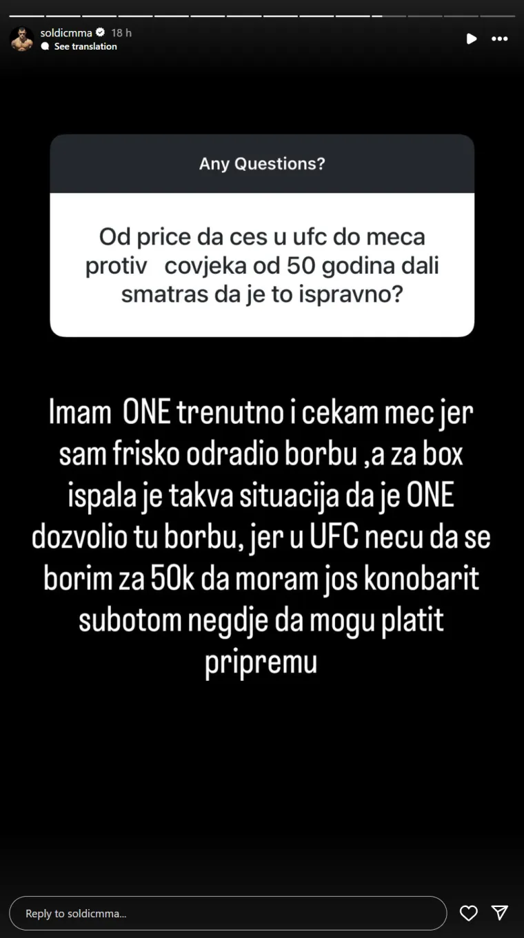 Roberto Soldić poručio iskreno: 'Evo zašto nikad neću u UFC...'