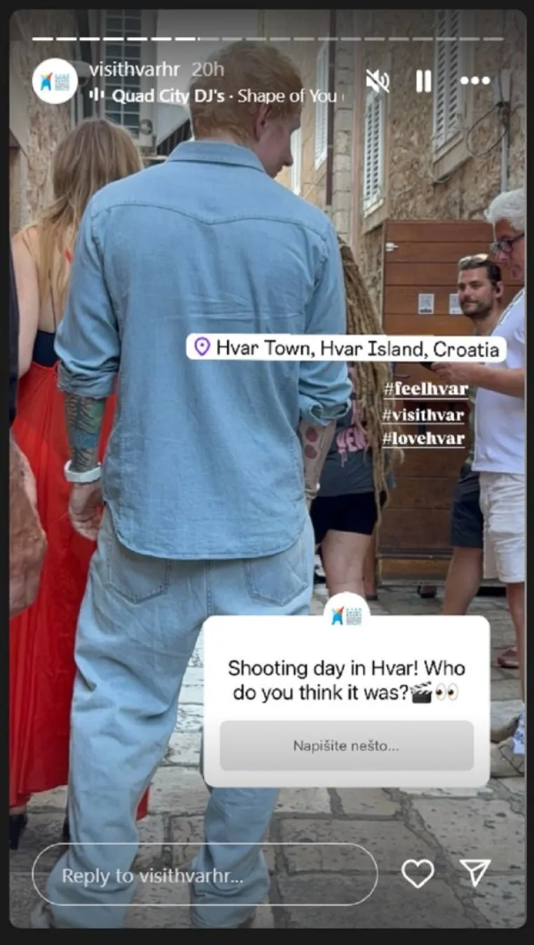 Ni on nije odolio Hrvatskoj: Ed Sheeran stigao na Hvar, njegov razlog će vas iznenaditi