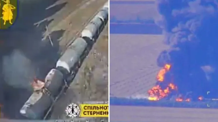 Ukrajinci dronovima digli u zrak ruski vlak s gorivom: Snimili pakao koji je uslijedio