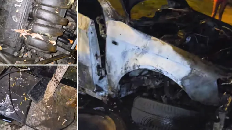 Za dlaku pokosio ljude pa se zabio u stablo: Mladića izvlačili iz buktinje - pojavio se i video