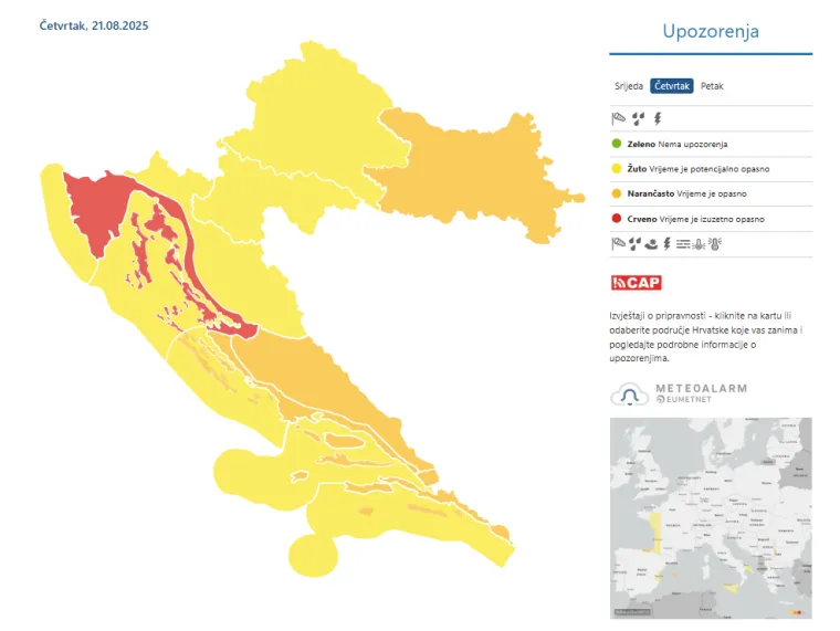 Tuča, pijavice, poplave: Hladna fronta stigla u Hrvatsku, evo gdje će biti najgore