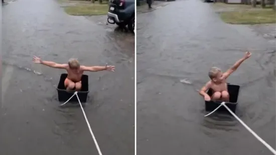 Mali Niko postao viralna senzacija nevremena u Osijeku: 'Sav sretan kaže - tata, kad će opet'