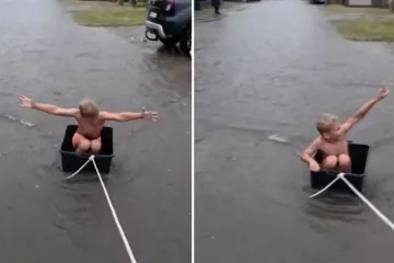 Mali Niko postao viralna senzacija nevremena u Osijeku: 'Sav sretan kaže - tata, kad će opet'