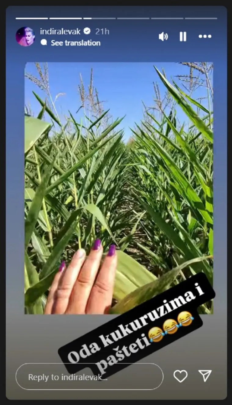Indira Levak otkrila što je radila prije nego što je postala zvijezda. Ima veze s kukuruzom
